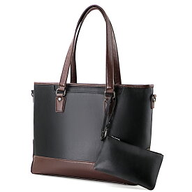 【先着限定！半額クーポン×P10倍】【即日発送＆日時指定可】 ビジネスバッグ メンズ ビジネストート トートバッグ 通勤鞄 大容量 15.6インチPC対応 PUレザー 軽量 ブラック 男性用 仕事用 出張