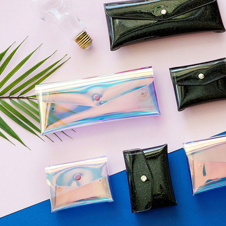 楽天市場 ホログラムポーチ Funnymade Hologram Pouch Set ホログラムポーチ 名刺入れ 化粧ポーチ カードケース カードポーチ パス入れ Suica 日用品雑貨 旅行用品 収納 かわいい 小さい財布 布 柄 無地 Cee Cloud Shop
