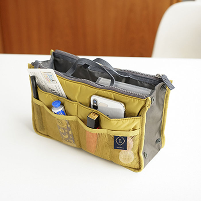 オリジナルバッグインバッグならではの高クオリティー バッグインバッグ invite.L Dual Bag in bag 5COLOR デュアルバッグインバッグ 収納バッグ ポーチ レディース メンズ インナーバッグ 収納美人 バッグインバッグ 小さめ