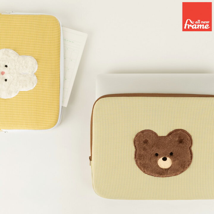 楽天市場 タブレットポーチ Ipad 対応 タブレット ケース カバー 収納バッグ 手帳 オフィス かわいい All New Frame 刺繍 Pocket Pouch Check Pattern Ipad Cee Cloud Shop