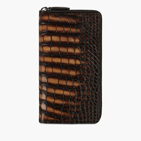 ベルルッティ Berluti イタウバ アリゲーターレザー ロングジップ付きウォレット 財布【tobacco bis 】【送料無料】【正規品】