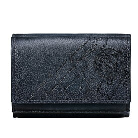 ベルルッティ Berluti アカジュー スクリットレザー コンパクトウォレット 財布【indigo denim 】【送料無料】【正規品】