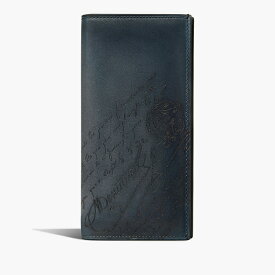 ベルルッティ Berluti エスパス スクリットレザー ロングウォレット 財布【blu minerale 】【送料無料】【正規品】