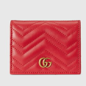 グッチ GUCCI レディース GGマーモント キルティング カードケース ウォレット 折財布 466492 DTDHT 6832【レッド 】【送料無料】【正規品】