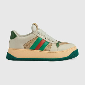 グッチ GUCCI メンズ スクリーナー ウェブ ストライプ メンズ スニーカー777106 AAC72 9554【ベージュ 】【送料無料】【正規品】