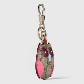 グッチ GUCCI レディース オウル（ふくろう）シェイプ バッグ チャーム【ベージュ＆ダークブラウン キャンバス 】【送料無料】【正規品】