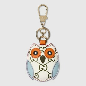 グッチ GUCCI レディース オウル（ふくろう）シェイプ バッグ チャーム【ホワイト＆グリーン GG レザー 】【送料無料】【正規品】