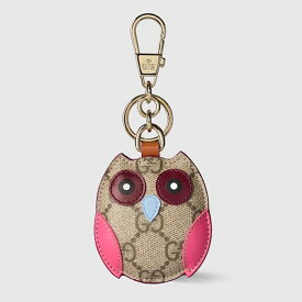 グッチ GUCCI レディース オウル（ふくろう）シェイプ バッグ チャーム【ベージュ＆ダークブラウン キャンバス 】【送料無料】【正規品】