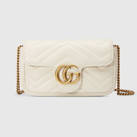 グッチ GUCCI レディース GGマーモント キルティング レザー スーパーミニバッグ476433 DTDCT 9022【ホワイト シェブロン 】【送料無料】【正規品】