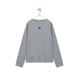 ロエベ LOEWE 2024春夏 メンズ オーバーサイズフィット ロングスリーブ Tシャツ(コットン)【グレーメランジュ 】【送料無料】【正規品】