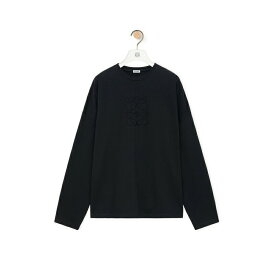 ロエベ LOEWE 2024春夏 メンズ ルーズフィット ロングスリーブ Tシャツ(コットン)【ブラック 】【送料無料】【正規品】