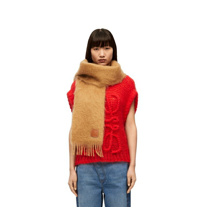楽天市場】ロエベ LOEWE メンズ スカーフ(モヘア＆ウール)【キャメル 