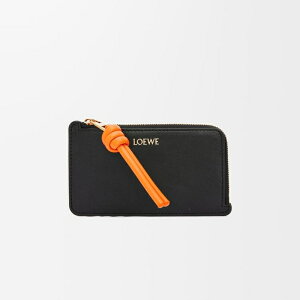ロエベ LOEWE レディース ノット コインカードホルダー【ブラック/ブライトオレンジ 】【送料無料】【正規品】