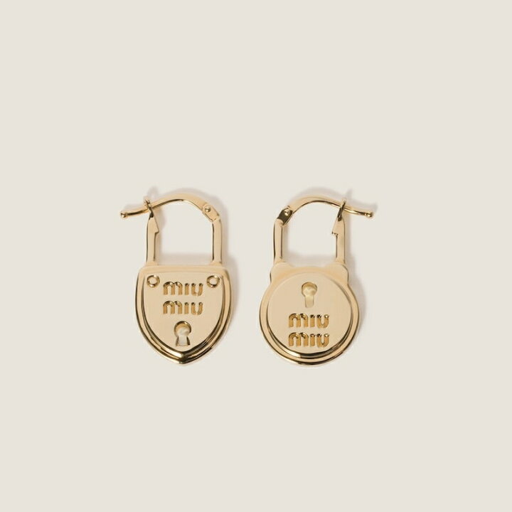 楽天市場】ミュウミュウ MIU MIU メタル ピアス【ゴールド 】【送料 