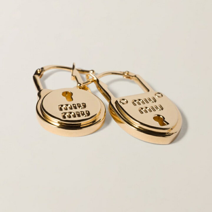 楽天市場】ミュウミュウ MIU MIU メタル ピアス【ゴールド 】【送料 