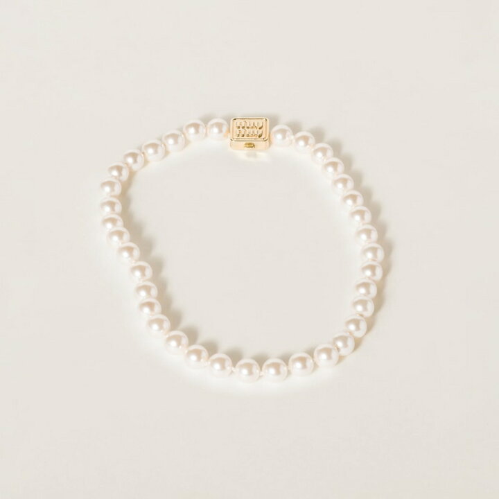 楽天市場】ミュウミュウ MIU MIU 人工パール付 メタル ネックレス 