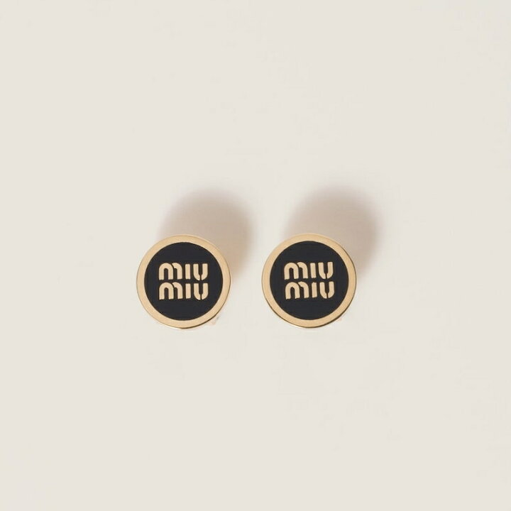 楽天市場】ミュウミュウ MIU MIU エナメルメタル ピアス【ブラック 