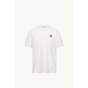 2025/26�H�~ MONCLER �����N���[�� �����YT-SHIRT IN COTONE CON PATCH LOGATOT�V���c�ybianco �z�y���������z�y���K�i�z
