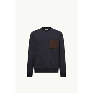 2025/26�H�~ MONCLER �����N���[�� �����YFELPA IN COTONE E CASHMERE CON TASCA�X�E�F�b�g�yblu navy �z�y���������z�y���K�i�z