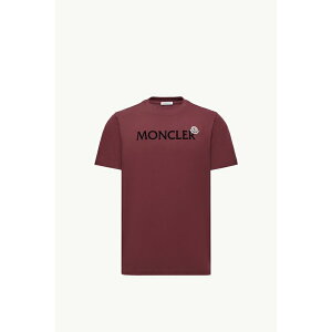 2025/26�H�~ MONCLER �����N���[�� �����YT-SHIRT CON LOGO FLOCCATO IN COTONET�V���c�ybordeaux �z�y���������z�y���K�i�z