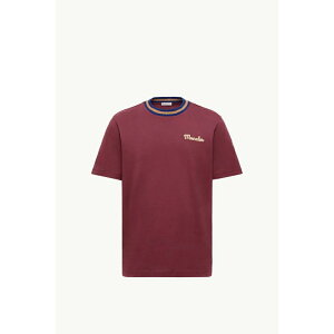 2025/26�H�~ MONCLER �����N���[�� �����YT-SHIRT CON LOGO RICAMATO IN COTONET�V���c�ybordeaux �z�y���������z�y���K�i�z