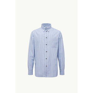 2025/26�H�~ MONCLER �����N���[�� �����YCAMICIA A MANICHE LUNGHE IN COTONE OXFORD A RIGHE�V���c�yceleste �z�y���������z�y���K�i�z