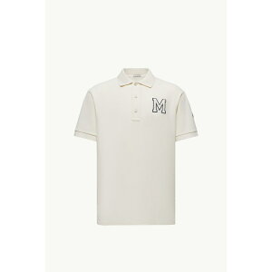 2025/26�H�~ MONCLER �����N���[�� �����YPOLO IN COTONE PIQUET CON MONOGRAMMA�|���V���c�ybianco avorio �z�y���������z�y���K�i�z