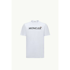 2025/26�H�~ MONCLER �����N���[�� �����YT-SHIRT CON LOGO FLOCCATO IN COTONET�V���c�ybianco �z�y���������z�y���K�i�z