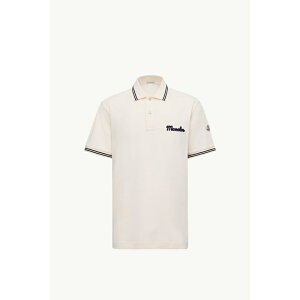 2025/26�H�~ MONCLER �����N���[�� �����YPOLO IN COTONE PIQUET CON LOGO RICAMATO�|���V���c�ybianco avorio �z�y���������z�y���K�i�z