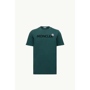 2025/26�H�~ MONCLER �����N���[�� �����YT-SHIRT CON LOGO FLOCCATO IN COTONET�V���c�yverde foglia �z�y���������z�y���K�i�z