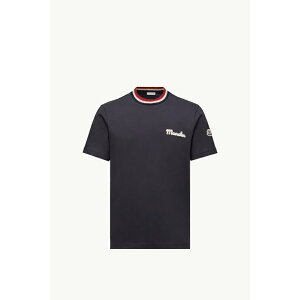 2025/26�H�~ MONCLER �����N���[�� �����YT-SHIRT CON LOGO RICAMATO IN COTONET�V���c�yblu navy �z�y���������z�y���K�i�z