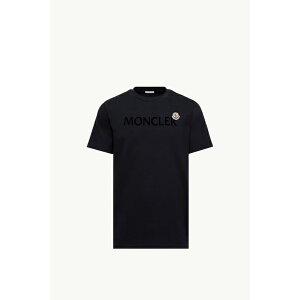 2025/26�H�~ MONCLER �����N���[�� �����YT-SHIRT CON LOGO FLOCCATO IN COTONET�V���c�yblu notte �z�y���������z�y���K�i�z