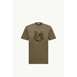 2025/26�H�~ MONCLER �����N���[�� �����YT-SHIRT IN COTONE CON MONOGRAMMAT�V���c�yverde oliva �z�y���������z�y���K�i�z