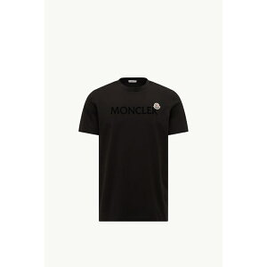 2025/26�H�~ MONCLER �����N���[�� �����YT-SHIRT CON LOGO FLOCCATO IN COTONET�V���c�ynero �z�y���������z�y���K�i�z
