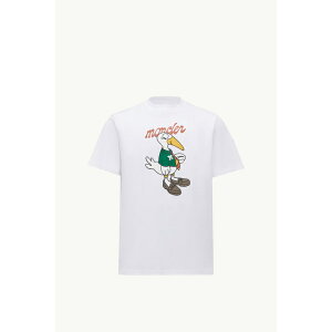 2025/26�H�~ MONCLER �����N���[�� �����YT-SHIRT IN COTONE CON LOGO MASCOTTET�V���c�ybianco �z�y���������z�y���K�i�z