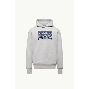 2025/26�H�~ MONCLER �����N���[�� �����YFELPA IN COTONE CON CAPPUCCIO E LOGO MONTAGNA RICAMATO�X�E�F�b�g�ygrigio �z�y���������z�y���K�i�z