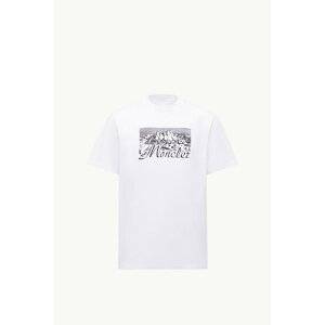 2025/26�H�~ MONCLER �����N���[�� �����YT-SHIRT IN COTONE CON LOGO MONTAGNAT�V���c�ybianco �z�y���������z�y���K�i�z
