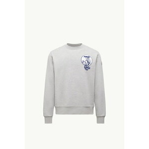 2025/26�H�~ MONCLER �����N���[�� �����YFELPA IN COTONE CON APPLICAZIONE MASCOTTE�X�E�F�b�g�ygrigio �z�y���������z�y���K�i�z