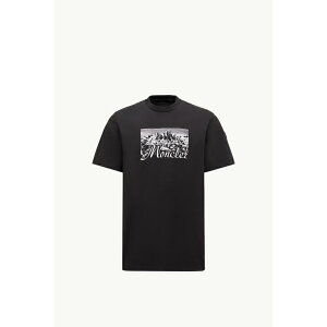 2025/26�H�~ MONCLER �����N���[�� �����YT-SHIRT IN COTONE CON LOGO MONTAGNAT�V���c�ynero �z�y���������z�y���K�i�z