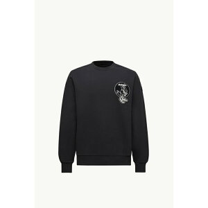 2025/26�H�~ MONCLER �����N���[�� �����YFELPA IN COTONE CON APPLICAZIONE MASCOTTE�X�E�F�b�g�ynero �z�y���������z�y���K�i�z