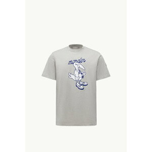 2025/26�H�~ MONCLER �����N���[�� �����YT-SHIRT IN COTONE CON LOGO MASCOTTET�V���c�ygrigio �z�y���������z�y���K�i�z