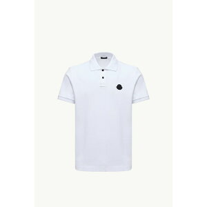 2025/26�H�~ MONCLER �����N���[�� �����YPOLO IN COTONE PIQUET CON PATCH LOGATO�|���V���c�ybianco �z�y���������z�y���K�i�z