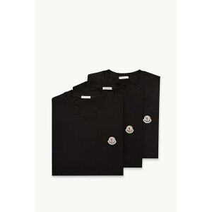 2025/26�H�~ MONCLER �����N���[�� �����YT-SHIRT IN COTONE CON PATCH LOGATO (SET DA TRE)T�V���c�ynero �z�y���������z�y���K�i�z