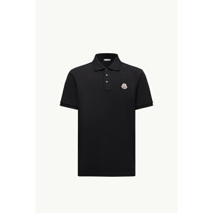 2025/26�H�~ MONCLER �����N���[�� �����YPOLO IN COTONE PIQUET CON PATCH LOGATO�|���V���c�ynero �z�y���������z�y���K�i�z