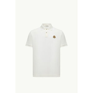 2025/26�H�~ MONCLER �����N���[�� �����YPOLO IN COTONE PIQUET CON PATCH LOGATO�|���V���c�ybianco �z�y���������z�y���K�i�z