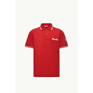 2025/26�H�~ MONCLER �����N���[�� �����YPOLO IN COTONE PIQUET CON LOGO RICAMATO�|���V���c�yrosso �z�y���������z�y���K�i�z