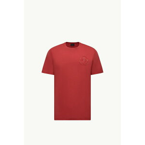 2025/26�H�~ MONCLER �����N���[�� �����YT-SHIRT IN COTONE CON LOGO TRIDIMENSIONALET�V���c�yrosso scuro �z�y���������z�y���K�i�z