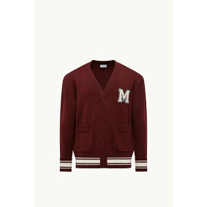 2025/26�H�~ MONCLER �����N���[�� �����YCARDIGAN IN LANA CON MONOGRAMMA RICAMATO�W���P�b�g�ybordeaux �z�y���������z�y���K�i�z