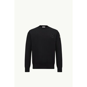2025/26�H�~ MONCLER �����N���[�� �����YMAGLIONE IN COTONE CON RICAMO�Z�[�^�[�ynero �z�y���������z�y���K�i�z
