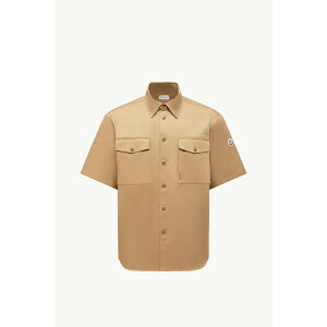 2025/26�H�~ MONCLER �����N���[�� �����YCAMICIA A MANICHE CORTE IN GABARDINE DI COTONE�V���c�ybeige �z�y���������z�y���K�i�z